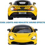 1:18 Scale McLaren 720s Die-Cast Metal Car with Sport car Openable Doors Light and Sound,Pull Back Function Indoor Outdoor Toy for Kids (1:18 McLaren 720s)