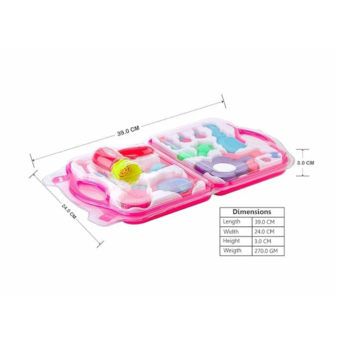 Kids pretend play makeup toy kit set with accessories for girls.
