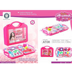 Kids pretend play makeup toy kit set with accessories for girls.
