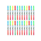 24 pack kids bubble sticks with pre-filled bubble solution bottles.
