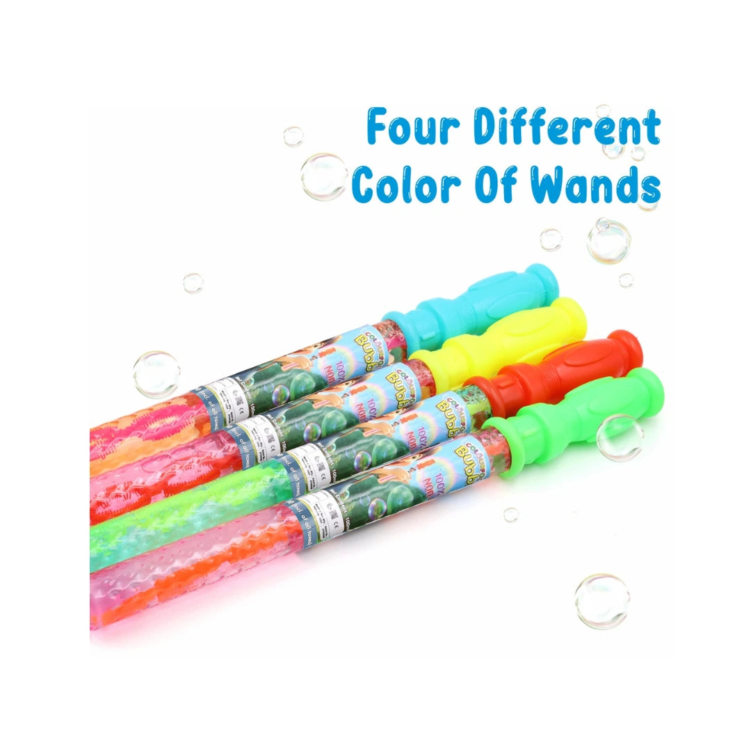 24 pack kids bubble sticks with pre-filled bubble solution bottles.
