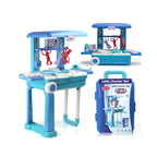 Doctor trolley play set with medical accessories for kids.
