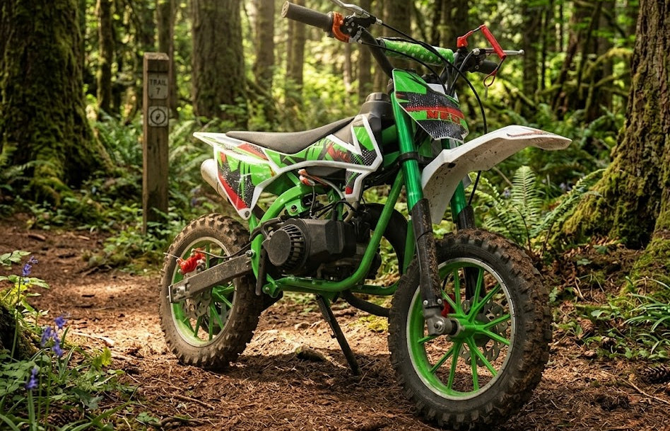 Kids green dirt bike