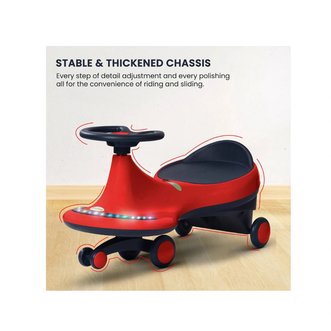 swing ride-on car with LED wheels