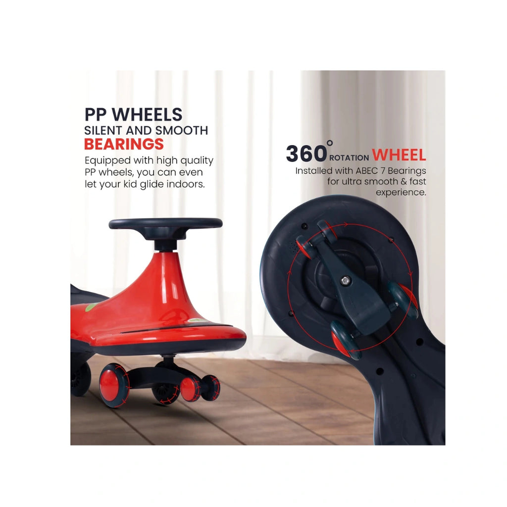 swing ride-on car with LED wheels