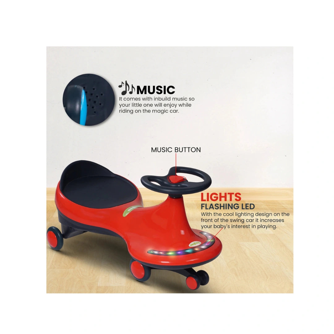 swing ride-on car with LED wheels