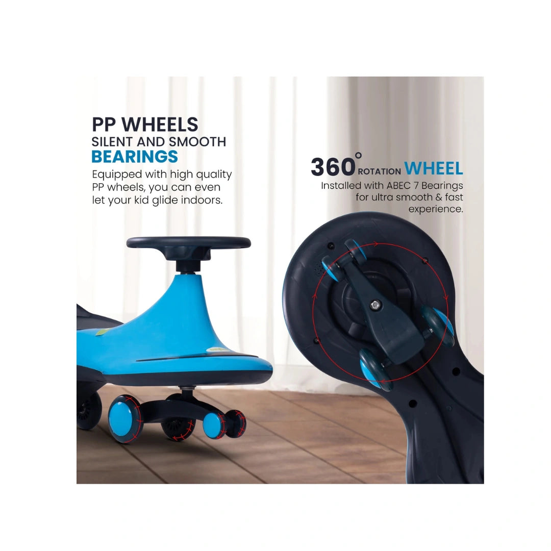 swing ride-on car with LED wheels