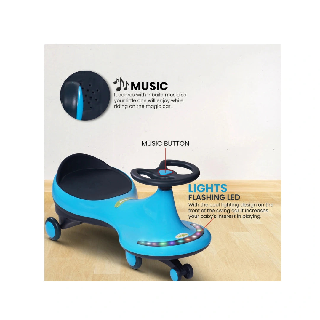 swing ride-on car with LED wheels