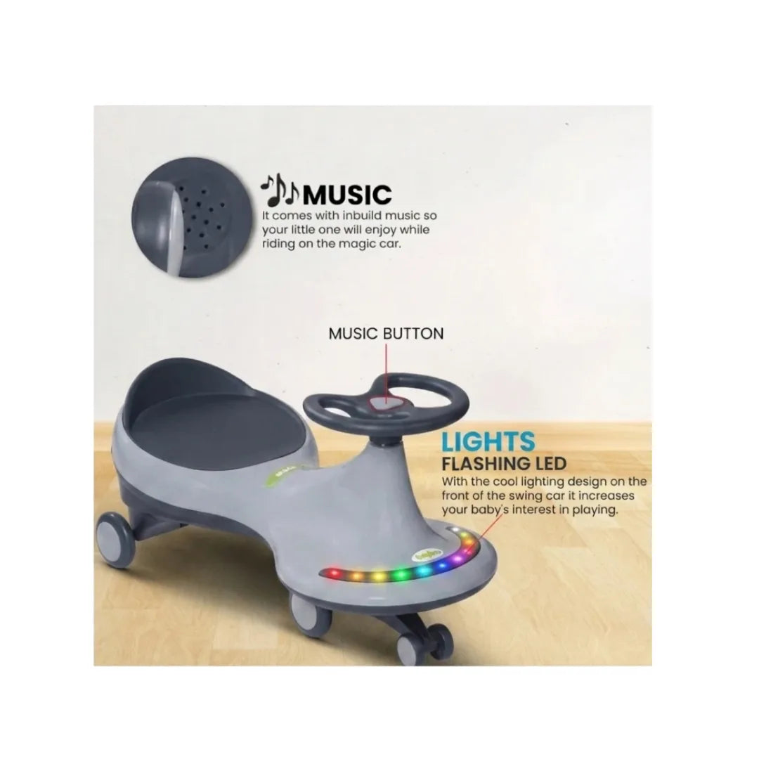 swing ride-on car with LED wheels