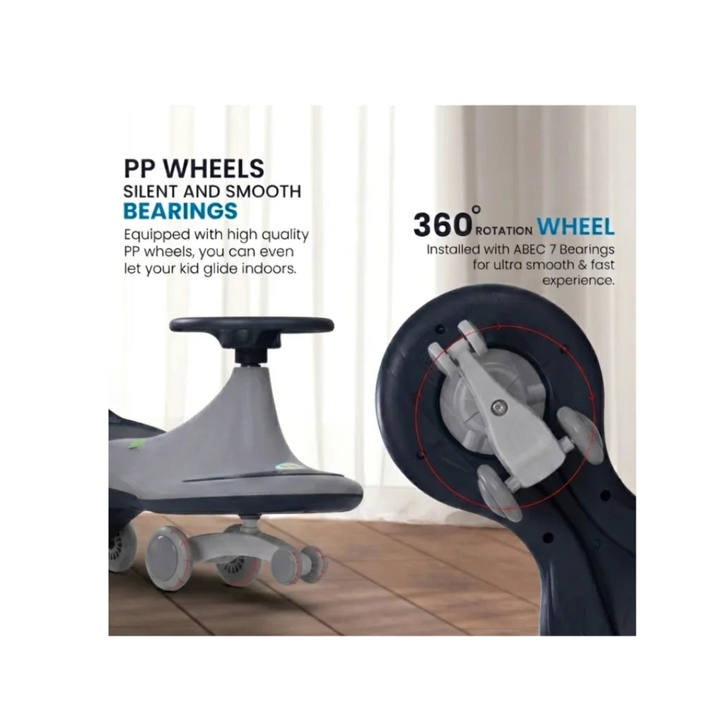 swing ride-on car with LED wheels