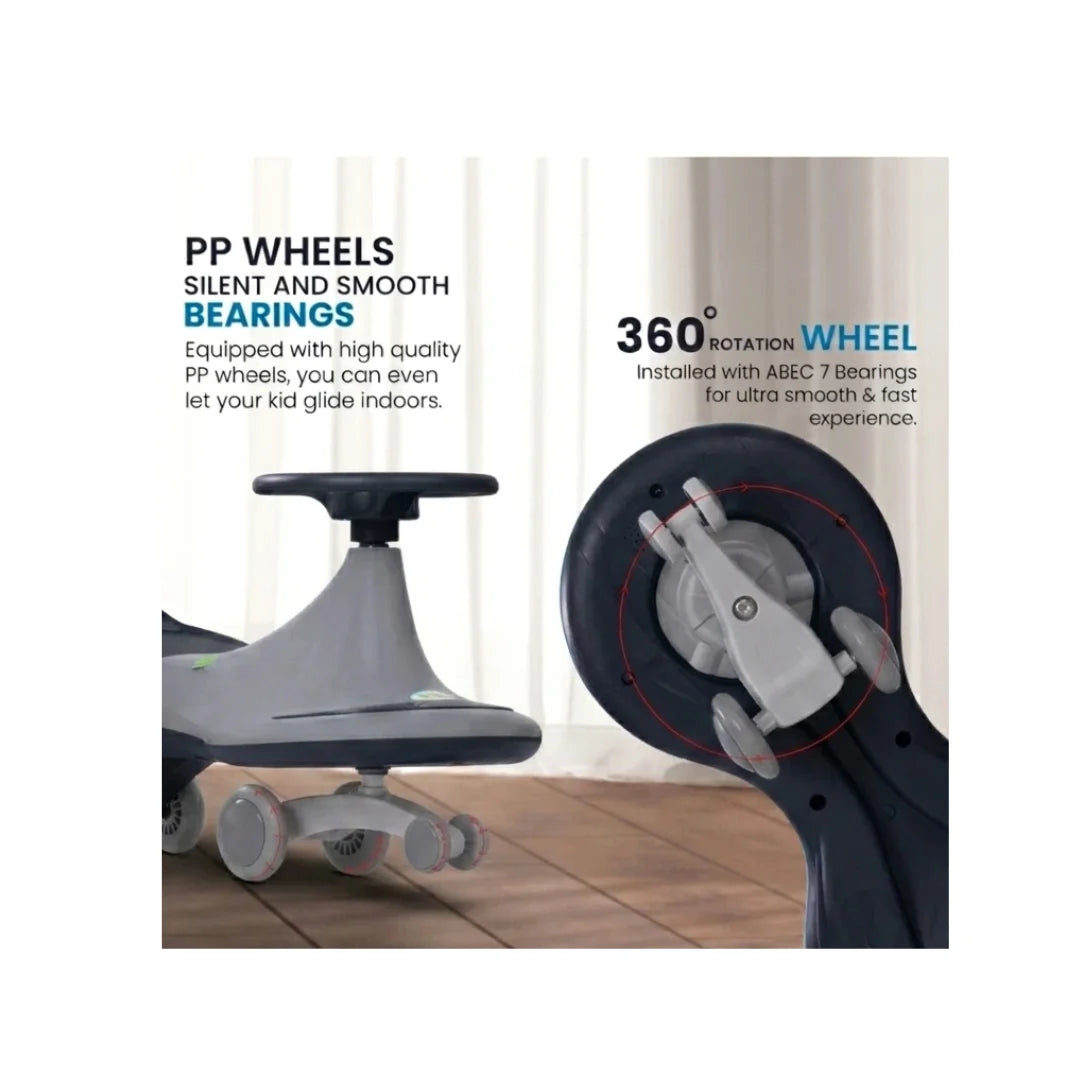swing ride-on car with LED wheels