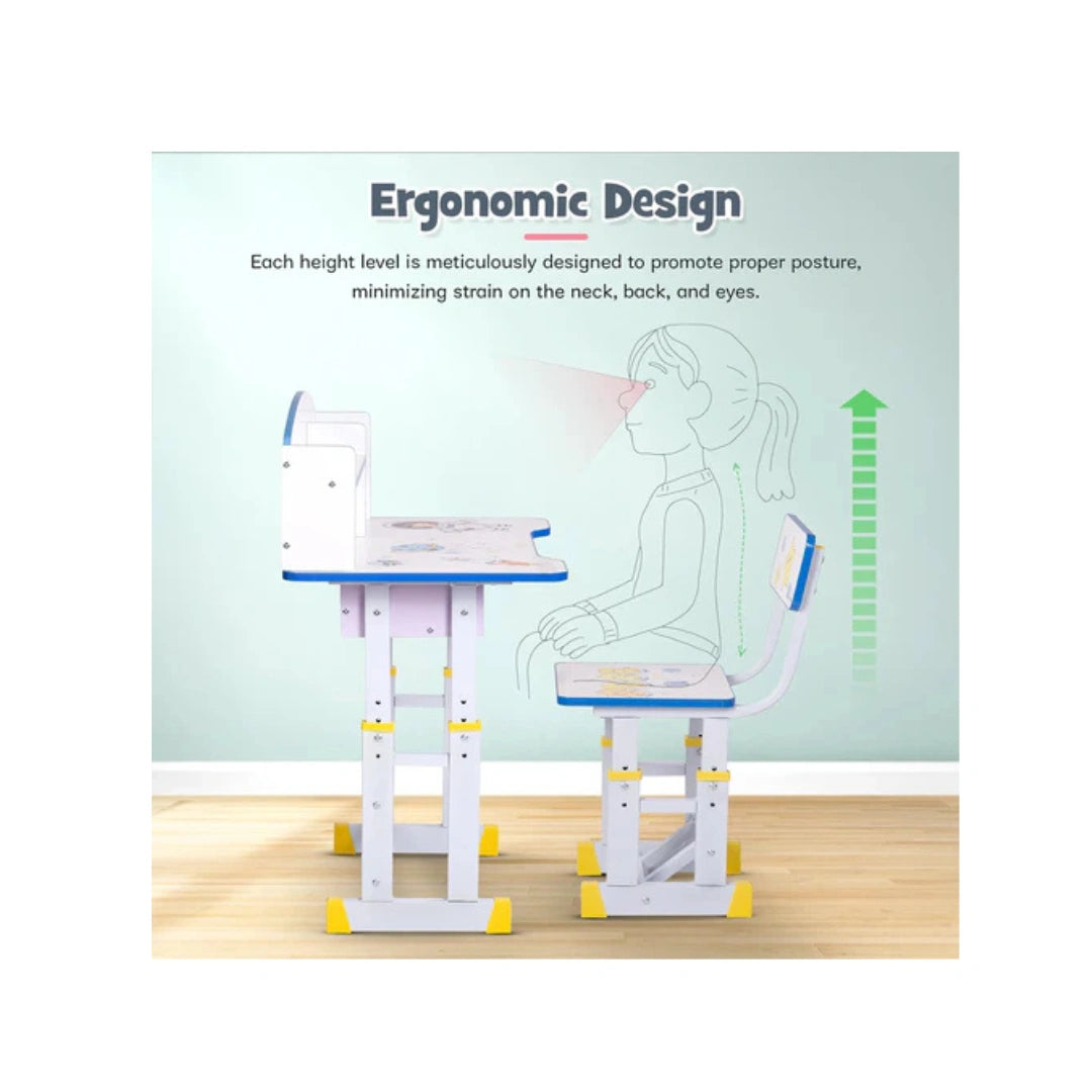 Kids study desk and chair with storage