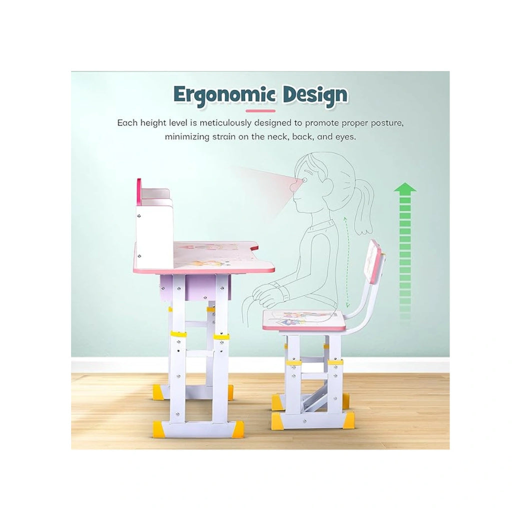 Kids study desk and chair with storage