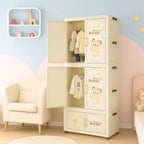 Durable Hard Plastic Kids Wardrobe Organizer with Wheels