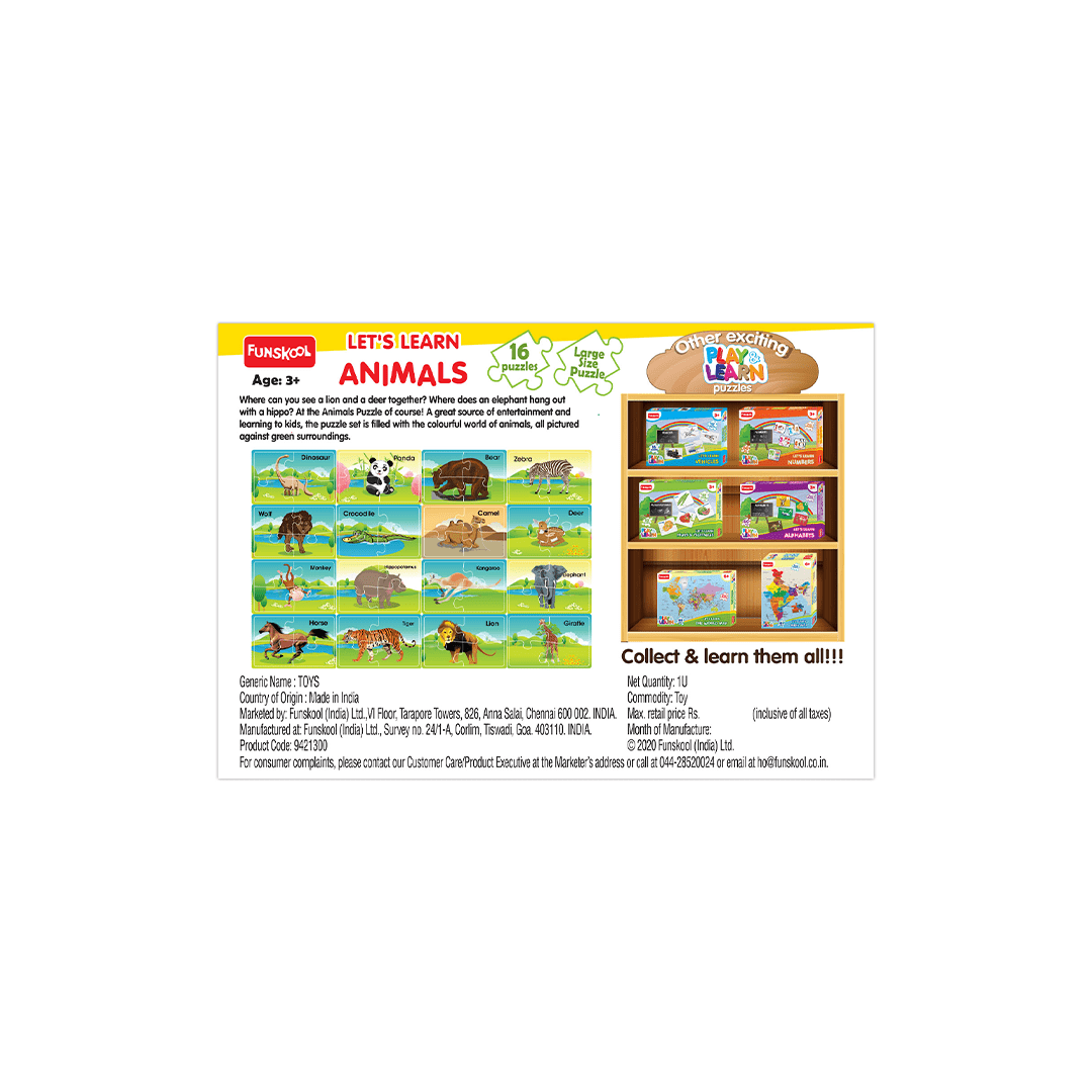 Funskool Toys Funskool Let's Learn Animals Puzzle (3 Years+)