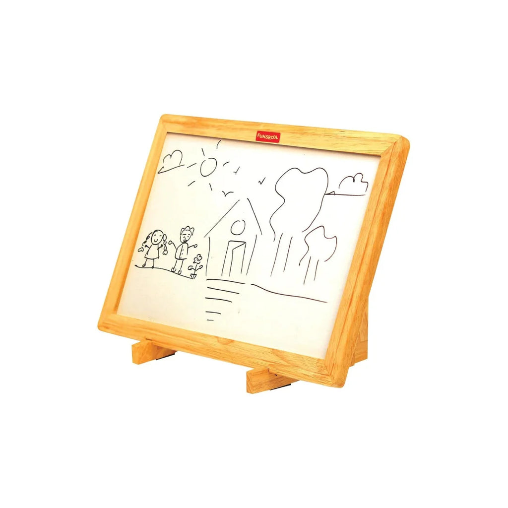 Learn N Write Slate,sturdy wooden stands for easy display,along with a duster and erasable marker,hands-on letter and number recognition,creative writing or drawing for Kids