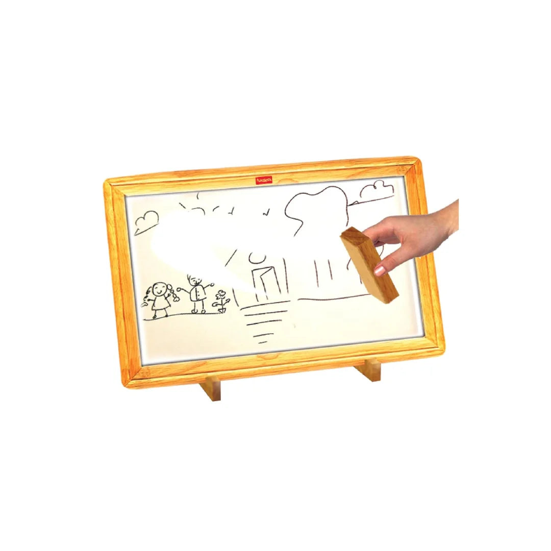 Learn N Write Slate,sturdy wooden stands for easy display,along with a duster and erasable marker,hands-on letter and number recognition,creative writing or drawing for Kids