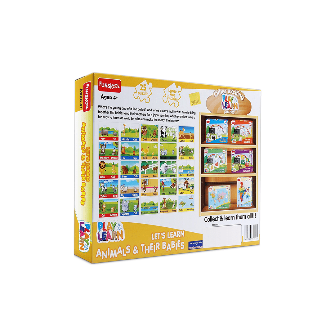 Funskool Toys Funskool Let's Learn Animals & their Babies Puzzle (4 Years+)