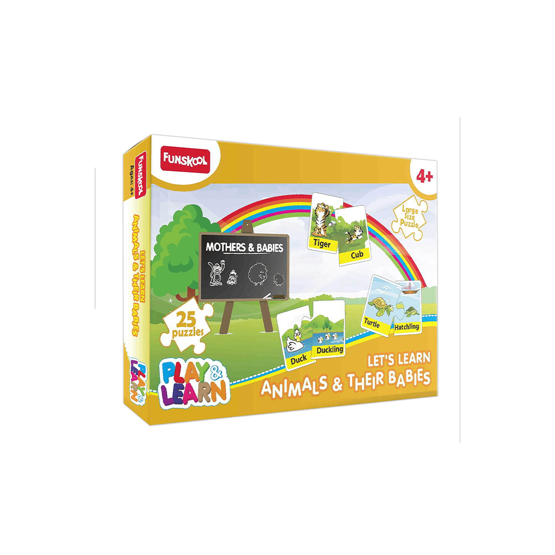 Funskool Toys Funskool Let's Learn Animals & their Babies Puzzle (4 Years+)