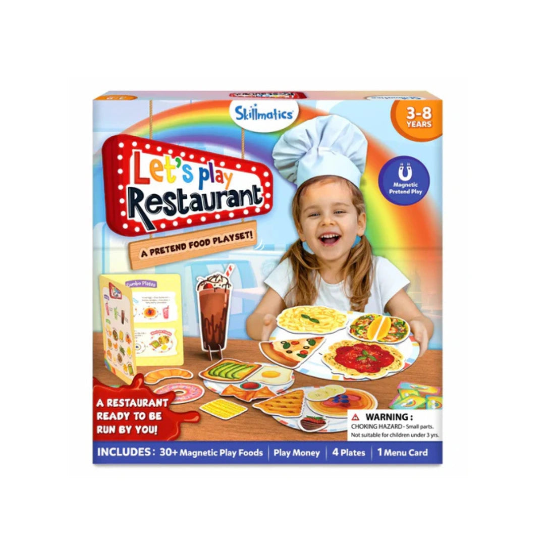 Let’s Play Restaurant ,Magnetic Pretend Play Food Set for Kids ( 3+ Years,30+ Pieces)