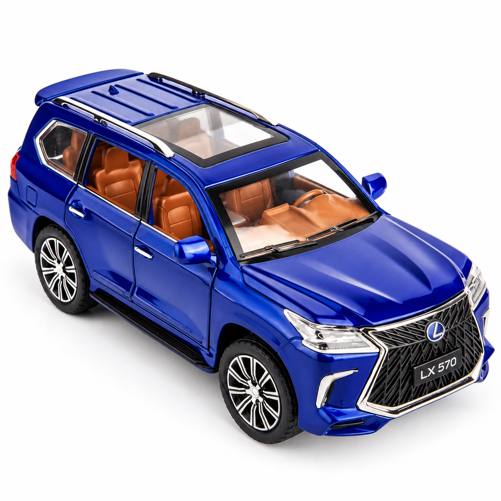 CCA 1:24 Lexus Lx570 SUV Die-Cast Car with Openable Hood & Doors, Toy Vehicle for Kids