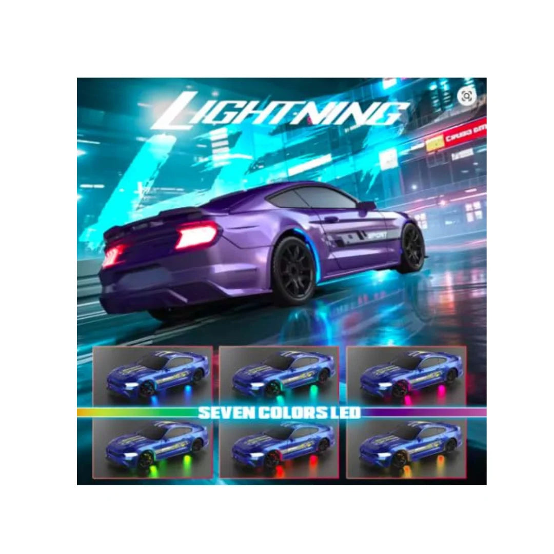 Lightning Series 1:43 RC drift car with LED lights and 2.4GHz remote control