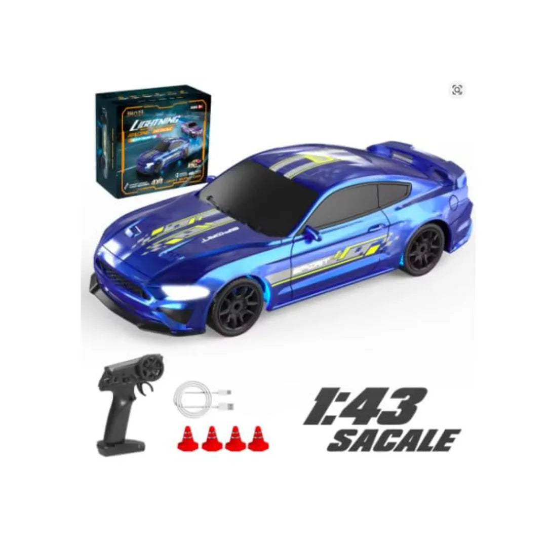 Lightning Series 1:43 RC drift car with LED lights and 2.4GHz remote control