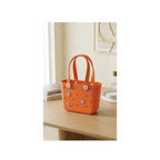 Stylish Waterproof Tote Bag with Decorative Charms