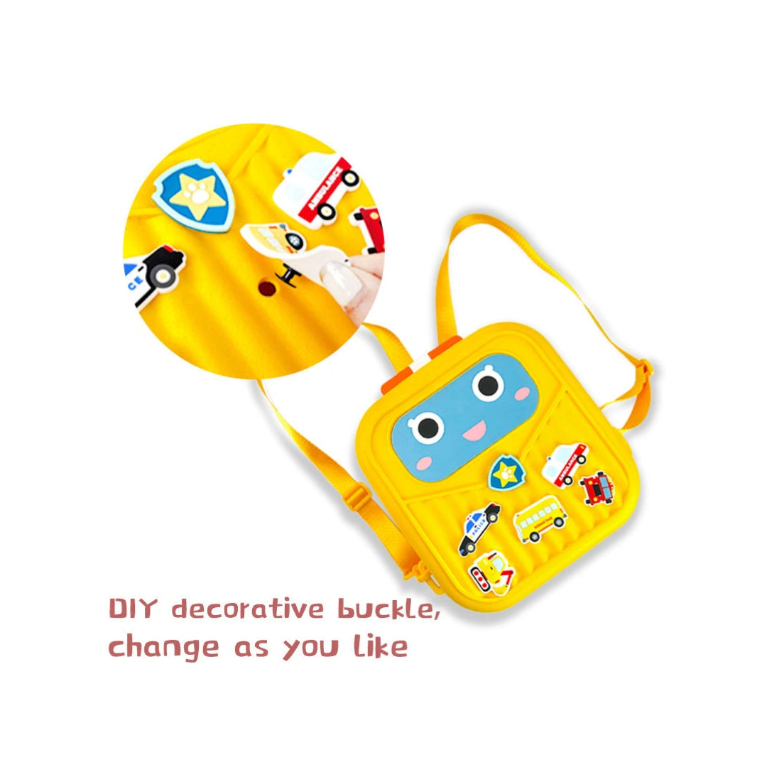 Yellow Silicone Kids Bag with Soft Durable Design & Adjustable Strap