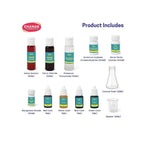 Kids chemistry lab kit with science experiment tools.