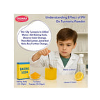 Kids chemistry lab kit with science experiment tools.