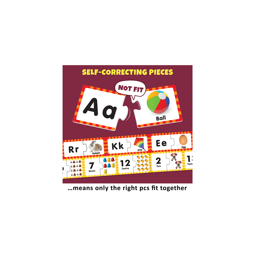 Little Berry Toys Little Berry Alphabet and Number Match and Learn Jigsaw Puzzle Pack of 2 Multicolor - 3 Years+