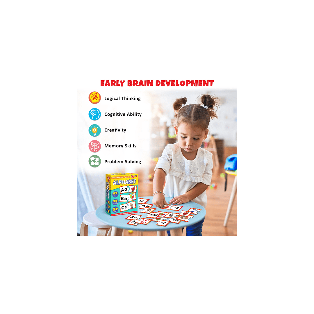 Little Berry Toys Little Berry Alphabet and Number Match and Learn Jigsaw Puzzle Pack of 2 Multicolor - 3 Years+