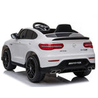 White Mercedes-Benz AMG ride-on car rear view with LED tail lights and AMGs badge