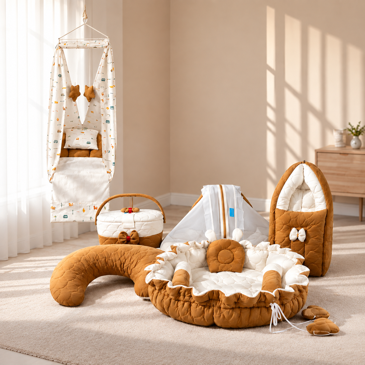 Mogo Cozy Baby Bed Set - 6 Pcs Premium