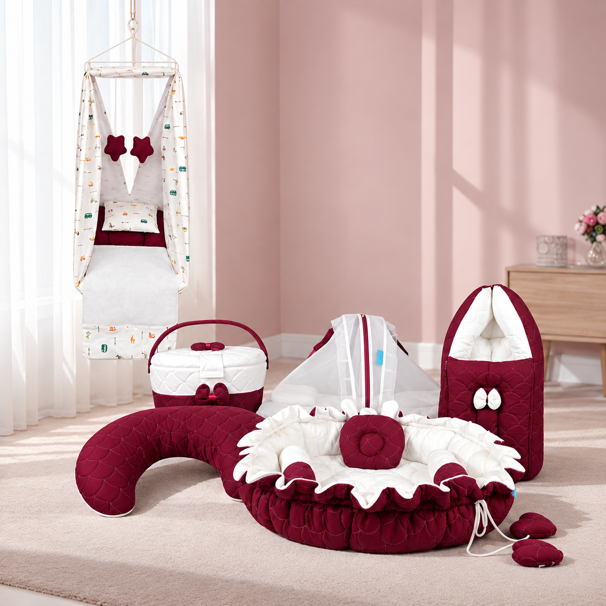 Mogo Cozy Baby Bed Set - 6 Pcs Premium