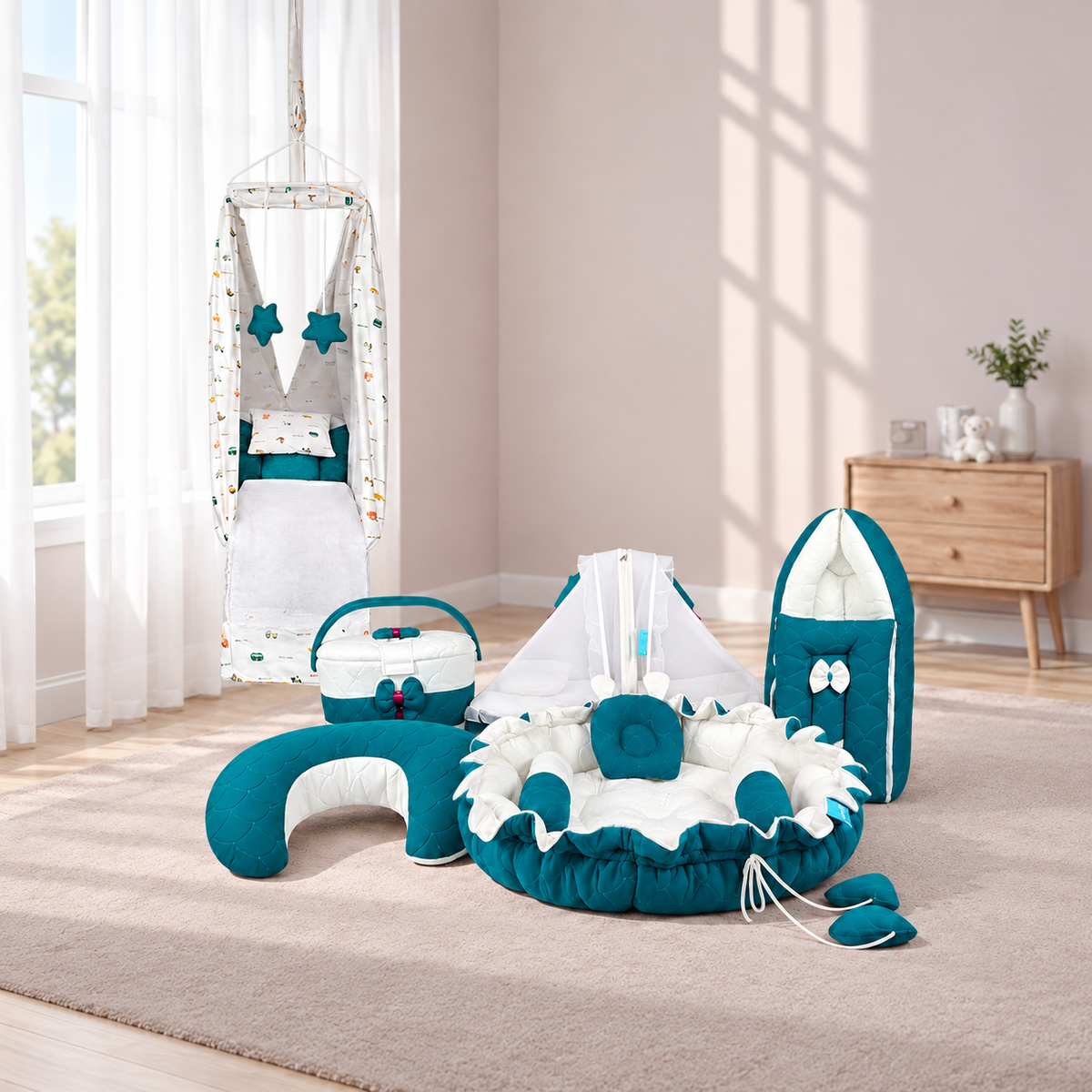Mogo Cozy Baby Bed Set - 6 Pcs Premium