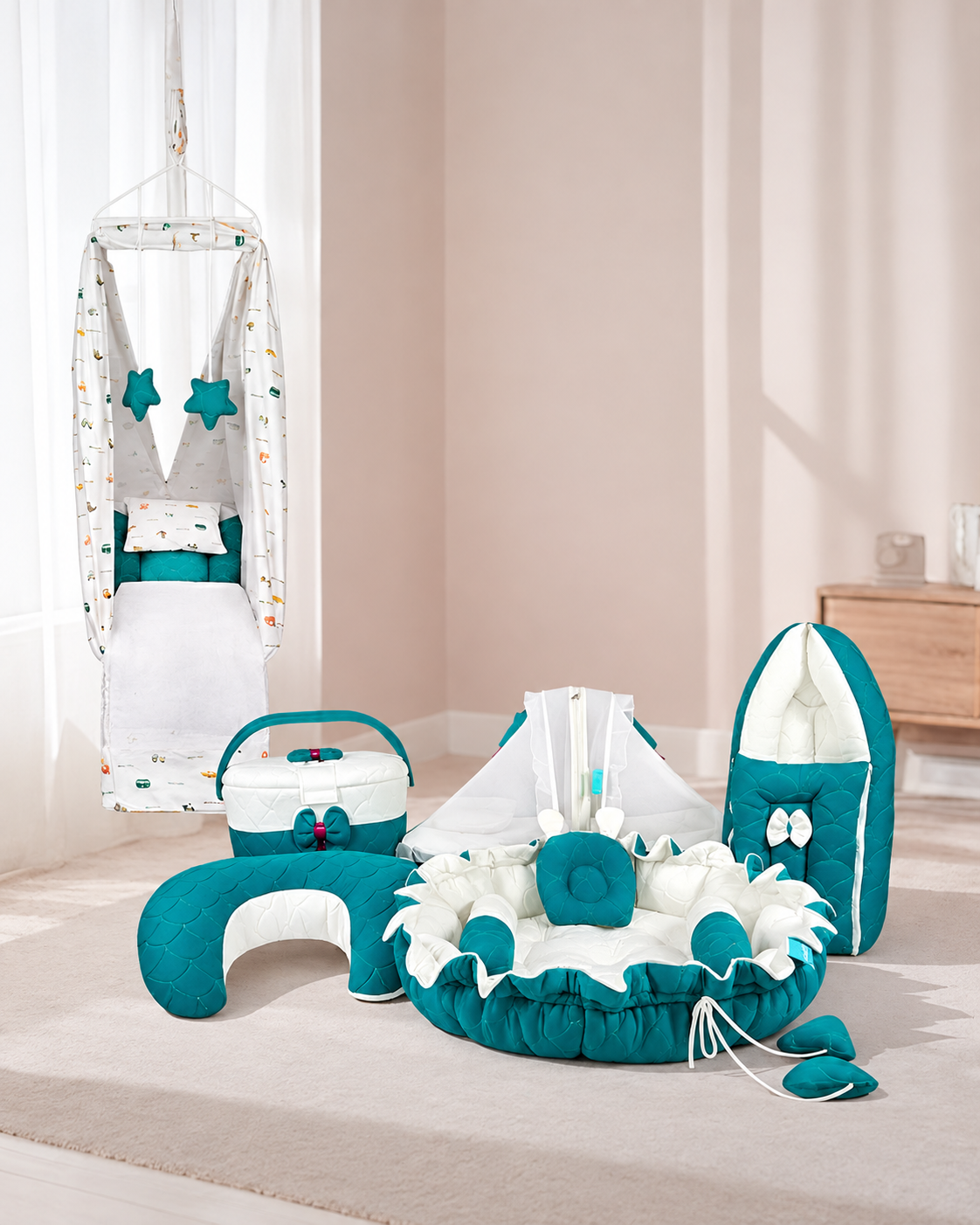 Mogo Cozy Baby Bed Set - 6 Pcs Premium