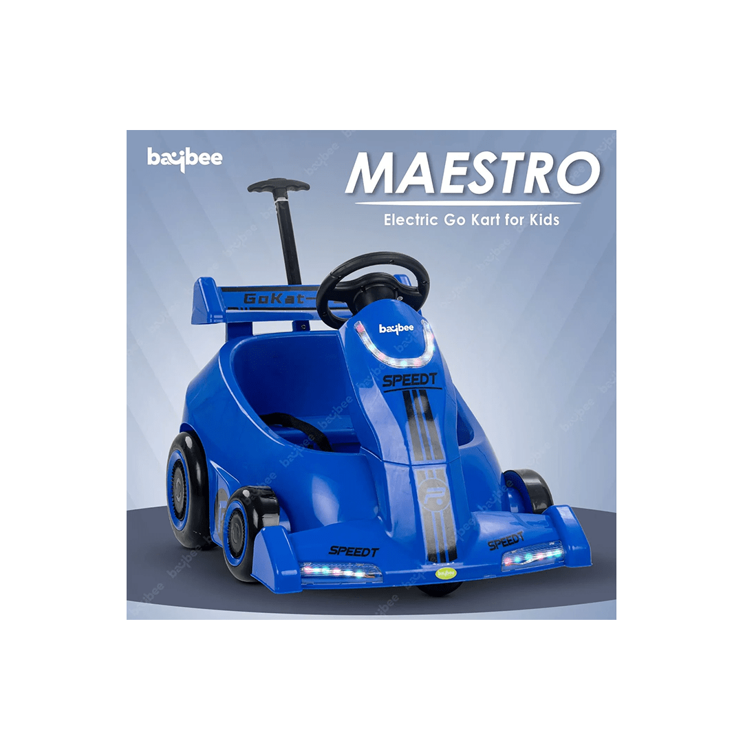 Baybee Ride-ons Baybee Maestro Electric Go Kart Car for Kids with Push Handle to Drive Boys &amp; Girl