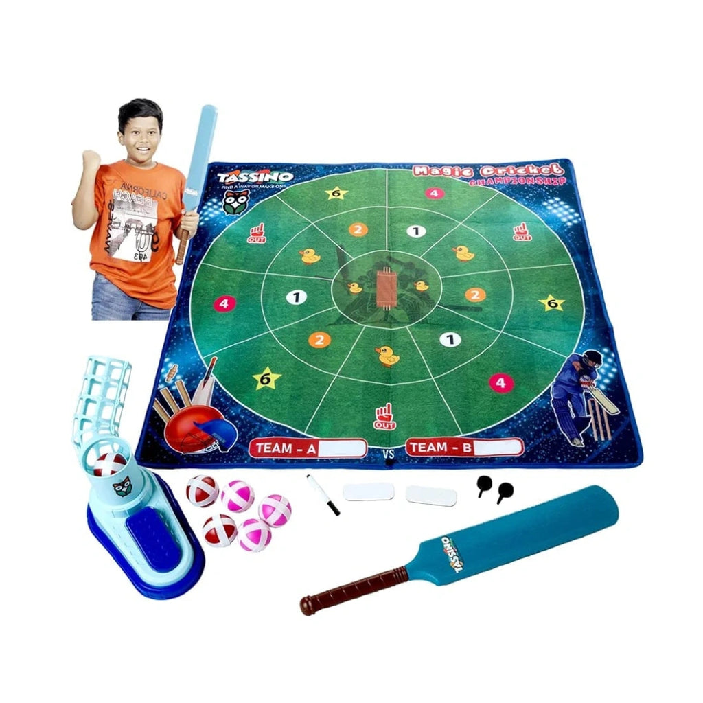 Kids cricket game set with automatic launcher