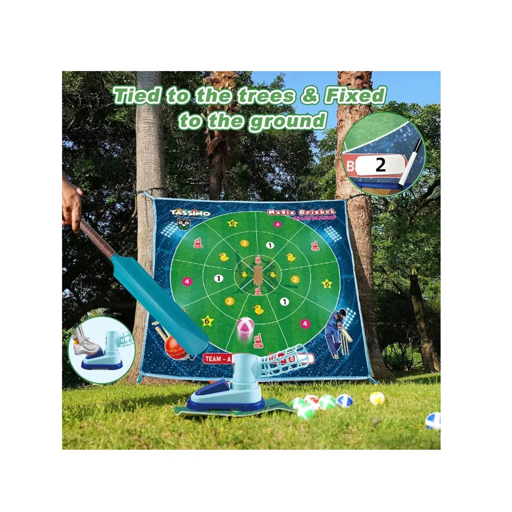 Kids cricket game set with automatic launcher