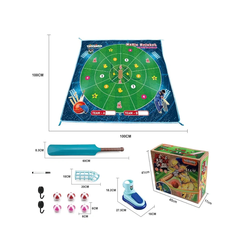 Kids cricket game set with automatic launcher