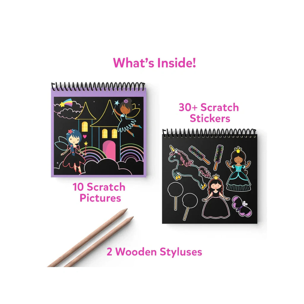 Unicorn princess scratch art book