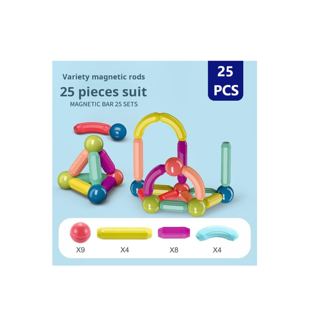 Magnetic Building Blocks – 25-Piece STEM Construction for brain development