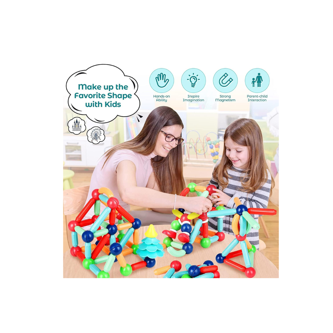 Magnetic Building Blocks – 25-Piece STEM Construction for brain development