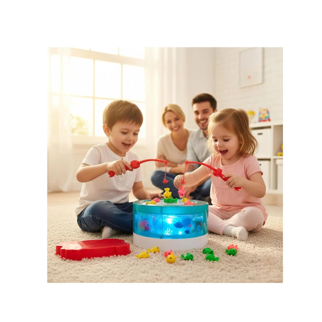 Musical magnetic fishing game