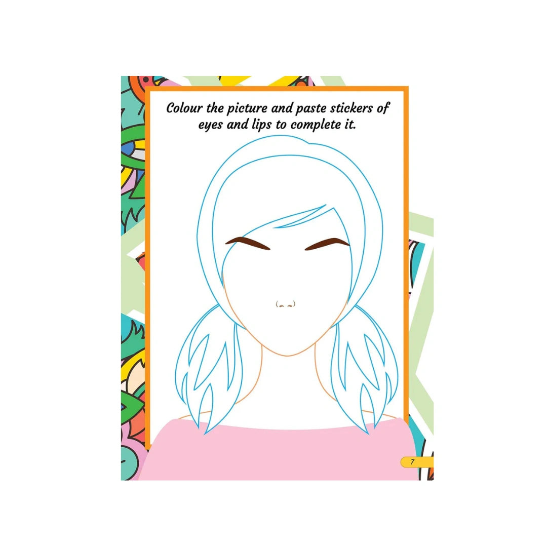 Makeup colouring and sticker book 