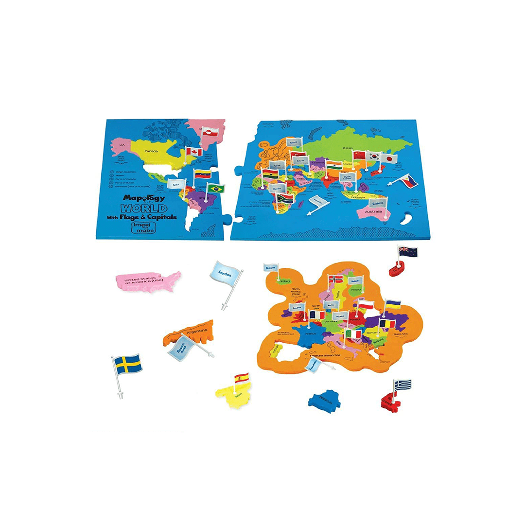 Imagimake Science & Exploration Sets Imagimake Mapology World with Flags & Capitals (5 Years+)