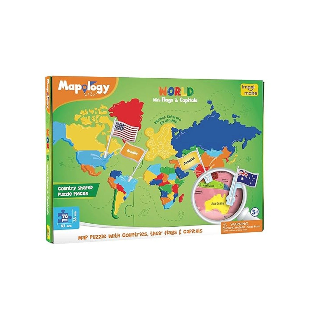World map learning puzzle