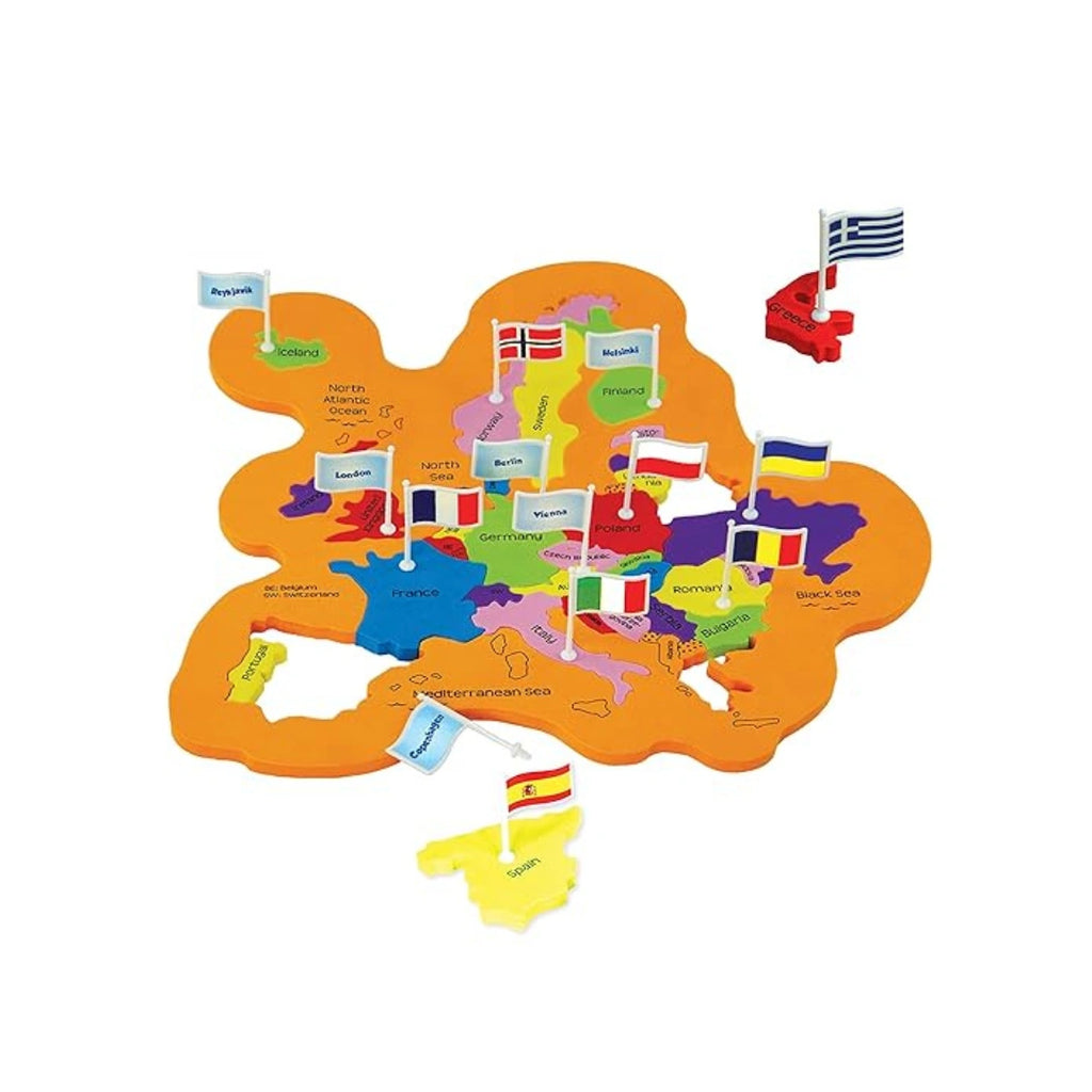 World map learning puzzle